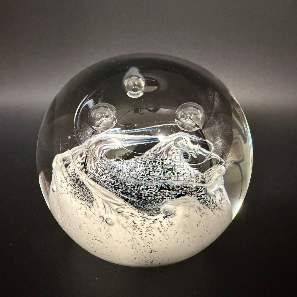 Caithness Trilogy Scotland Limited Art Glass Paperweight Signed Numbered Bubble